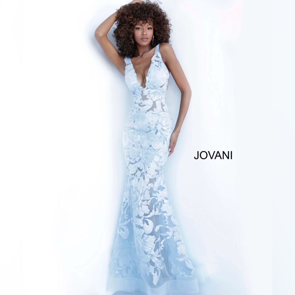 Jovani 60283 Evening Gown Light Blue Size 4 Prom Dress Ball Gown